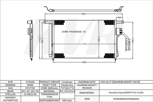 HYUNDAI Closed Off-Road Vehicle,2005- G6EA CONDENSER