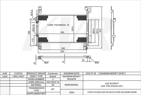 UAZ,2004- F1AE0481A CONDENSER