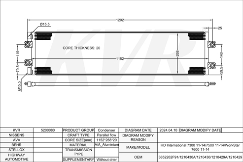 INTERNATIONAL,2011-14 CONDENSER
