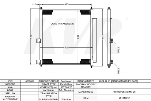 INTERNATIONAL,2020- CONDENSER