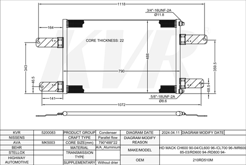 MACK,1990-2004 CONDENSER