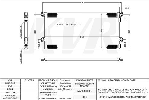 MACK,2008-15 CONDENSER