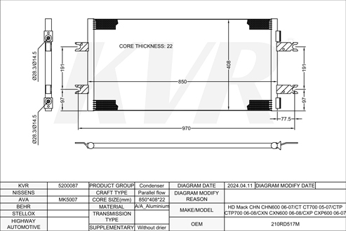 MACK,2005-07 CONDENSER