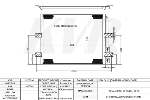 MACK,2008-13 CONDENSER