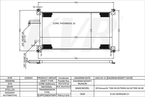KENWORTH,1994-2002 CONDENSER