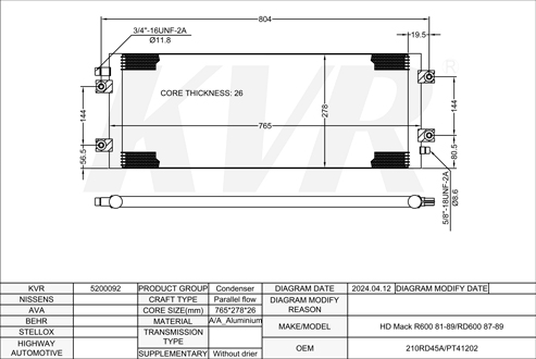 MACK,1981-89 CONDENSER