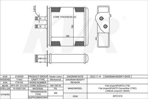 FIAT HATCHBACK,1993-99 176 A5.000 HEATER
