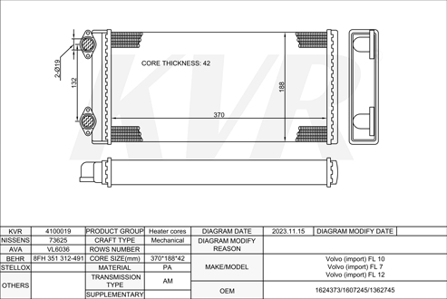 VOLVO,1985-98 D10A360 HEATER