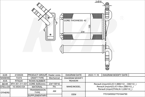 RENAULT HATCHBACK,1998- L7X 762 HEATER