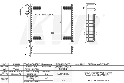 RENAULT MPV,1991-96 Z7W 717 HEATER