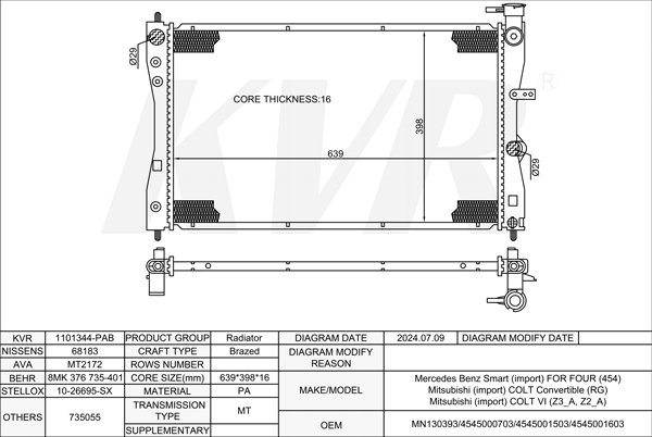 MITSUBISHI HATCHBACK,2002-12 4A91 RADIATOR