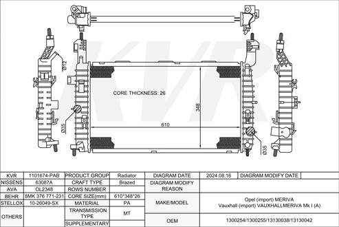 OPEL MPV,2003-10 Y 17 DT RADIATOR