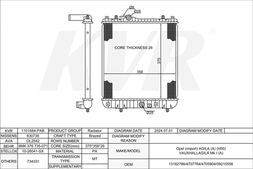 OPEL HATCHBACK,2000-07 Z 12 XE RADIATOR