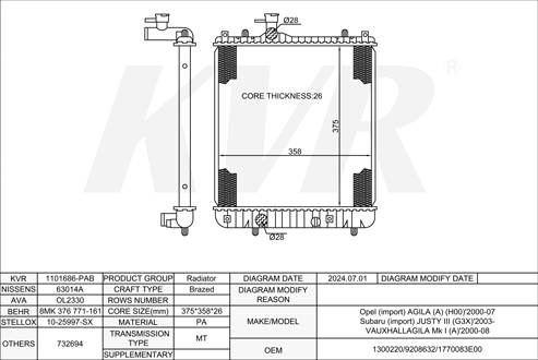 OPEL HATCHBACK,2000-07 Z 12 XE RADIATOR