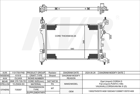 OPEL HATCHBACK,2006- Z 12 XEP RADIATOR