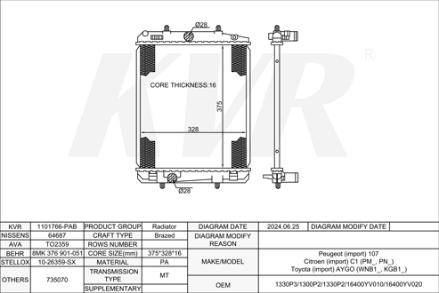 TOYOTA HATCHBACK,2005- 2WZ-TV RADIATOR