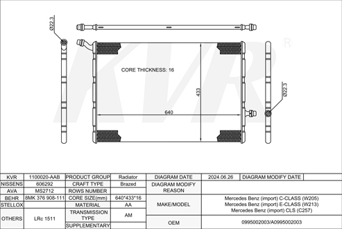 BENZ SALOON,2014-21 M 276.823 RADIATOR