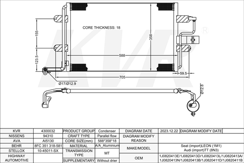 AUDI COUPE,1998-2006 AUQ CONDENSER