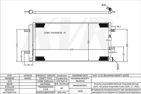 AUDI ESTATE,2012- CRTE CONDENSER