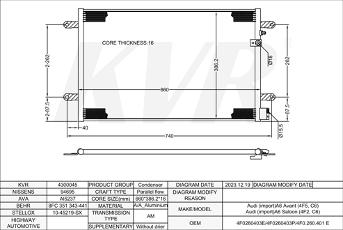 AUDI ESTATE,2005-11 BAT CONDENSER