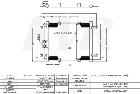 AUDI COUPE,2009- CTPA CONDENSER