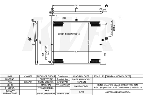 BENZ  Closed Off-Road Vehicle,1996-2015  M 113.962 CONDENSER