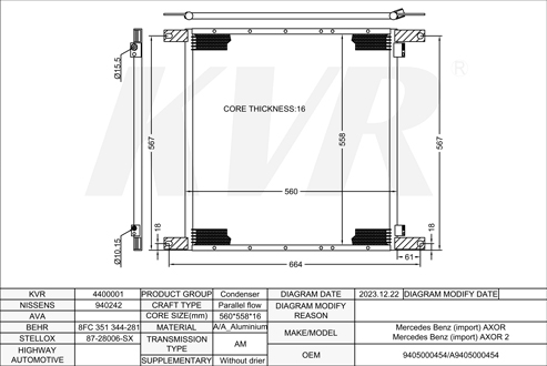 MERCEDES BENZ,2001- OM 457.937 CONDENSER