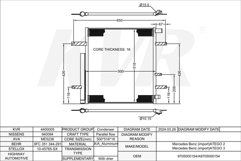 MERCEDES BENZ,2004- OM 902.916 CONDENSER