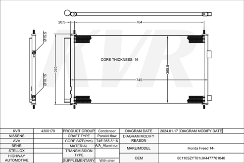 HONDA,2014- CONDENSER