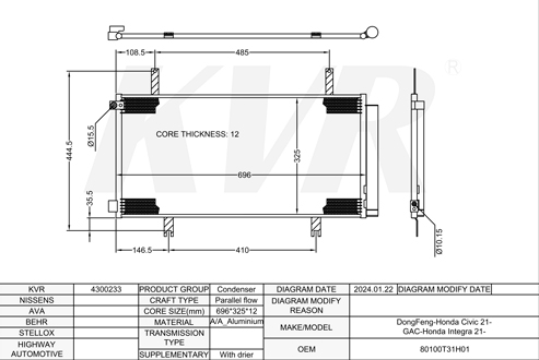 HONDA,2021- CONDENSER
