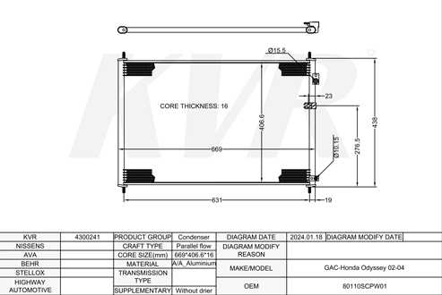 HONDA,2002-04 CONDENSER