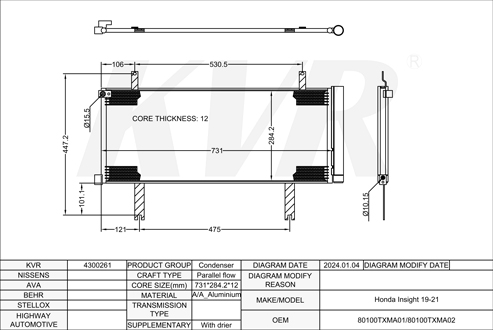 HONDA,2019-21 CONDENSER