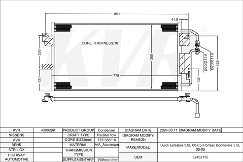 BUICK,2000-05 CONDENSER