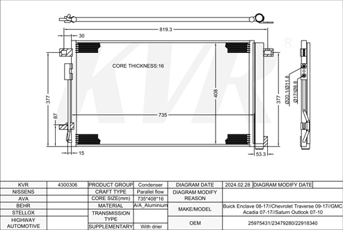 BUICK,2008-17 CONDENSER