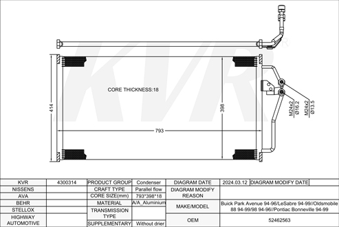 BUICK,1994-96 CONDENSER