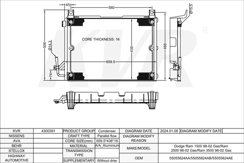 DODEG PICKUP,1998-2002 CONDENSER