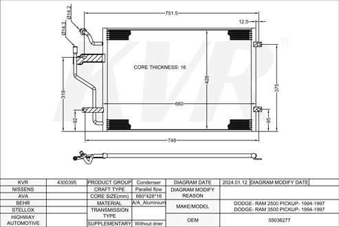 DODGE PICKUP,1994-97 CONDENSER