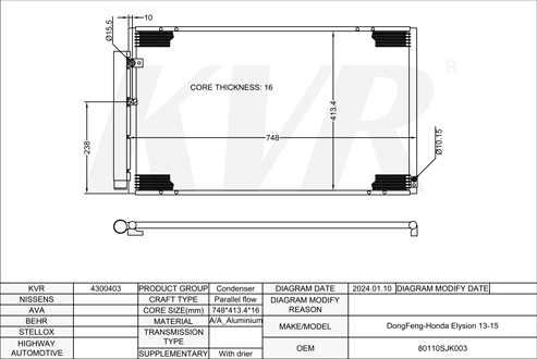 HONDA,2013-15 CONDENSER