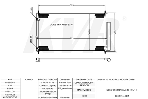 HONDA,2014- CONDENSER
