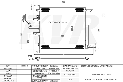 DODGE,2014-18 CONDENSER
