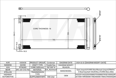 RENAULT BUS,2014- R9M 408 CONDENSER