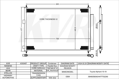 TOYOTA,2015-19 CONDENSER
