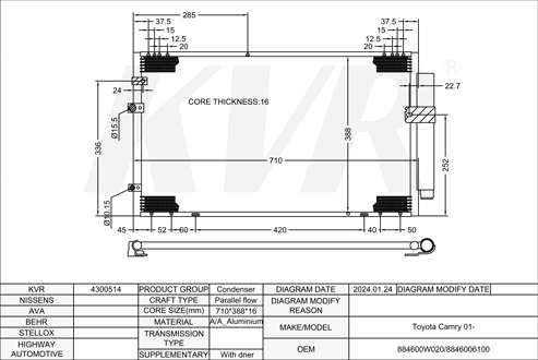 TOYOTA,2001- CONDENSER