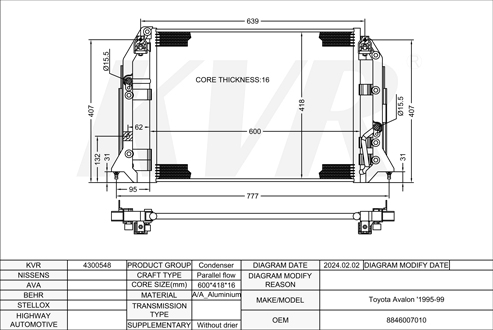 TOYOTA,1995-99 CONDENSER