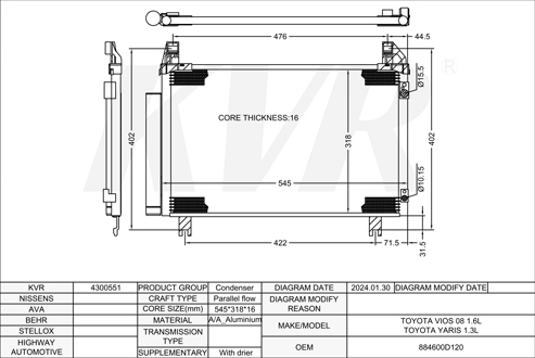TOYOTA,CONDENSER