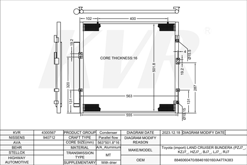 TOYOTA Closed Off-Road Vehicle,2002-10 1GR-FE CONDENSER