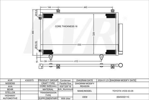 TOYOTA,2003-05 CONDENSER