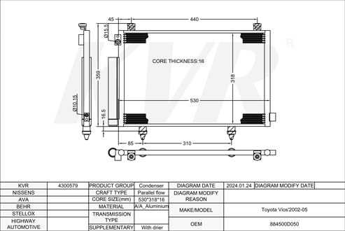 TOYOTA,2002-05 CONDENSER