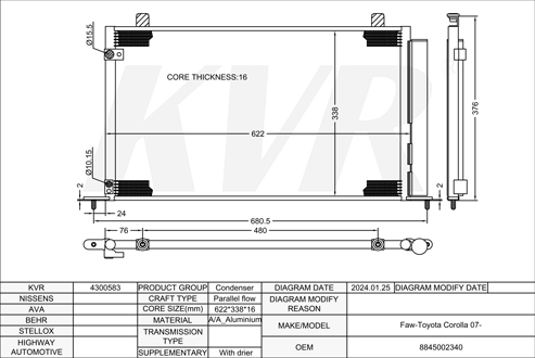 TOYOTA ,2007- CONDENSER
