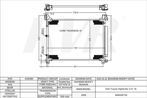 TOYOTA ,2018- CONDENSER